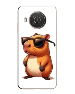 Чехол для Nokia X10 с картинкой «Капибара в очках»