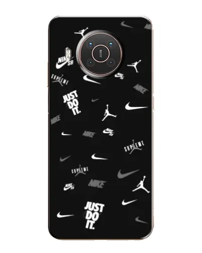 Чехол для Nokia X20 с картинкой «Nike Black Pattern» Чехол для Nokia X20 с картинкой «Nike Black Pattern»
