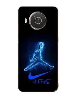 Чехол для Nokia X20 с картинкой «Jordan Neon Blue»
