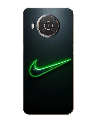 Чехол для Nokia X20 с картинкой «Неоновый контур Nike»