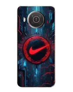 Чехол для Nokia X20 с картинкой «Техногенный стиль Nike»
