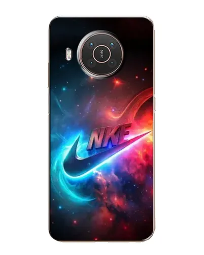 Чехол для Nokia X20 с картинкой «Огненный логотип Nike»