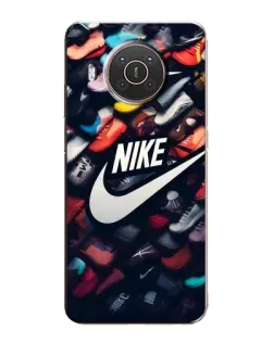 Чехол для Nokia X20 с картинкой «Коллекция кроссовок Nike»