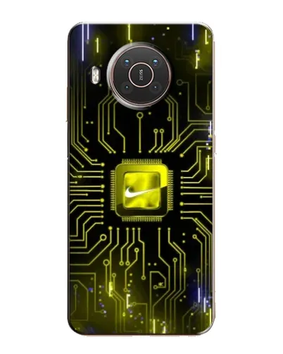 Чехол для Nokia X20 с картинкой «Nike — золотая искра»