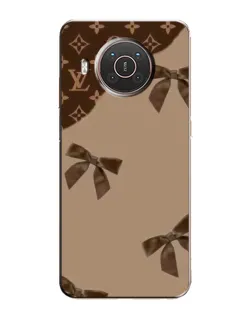 Чехол для Nokia X20 с картинкой «LV — кофейный атлас»