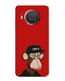 Чехол для Nokia X20 с картинкой «Bored Ape — красный фон»