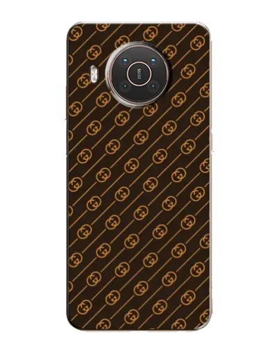 Чехол для Nokia X20 с картинкой «Gucci — золотые диагонали»