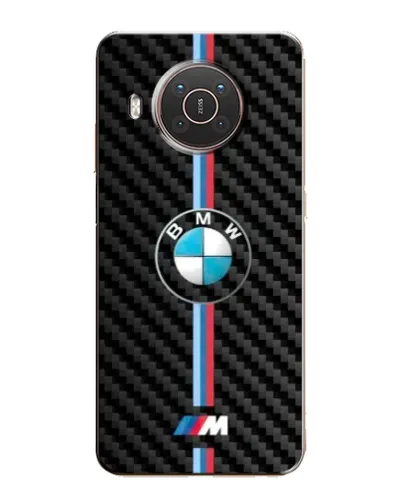 Чехол для Nokia X20 с картинкой «Эмблема BMW и карбон»