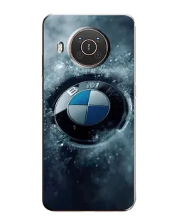 Чехол для Nokia X20 с картинкой «Логотип BMW — лед»