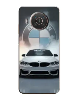 Чехол для Nokia X20 с картинкой «BMW в белом дыму»