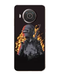 Чохол для Nokia X20 з картинкою «PUBG — вогняний силует»