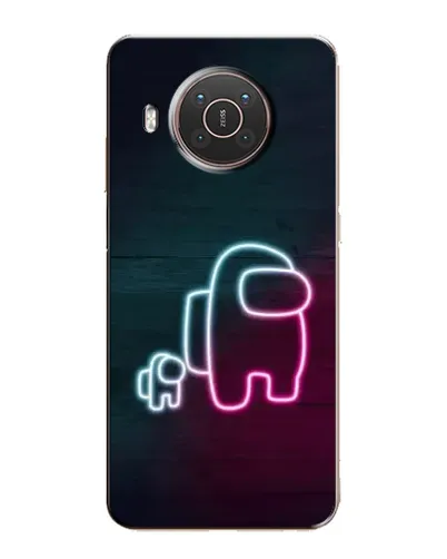 Чехол для Nokia X20 с картинкой «Among Us неон-арт»