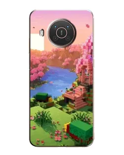 Чохол для Nokia X20 з картинкою «Рожеве дерево Minecraft»