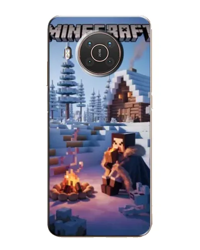 Чохол для Nokia X20 з картинкою «Зимовий Minecraft»