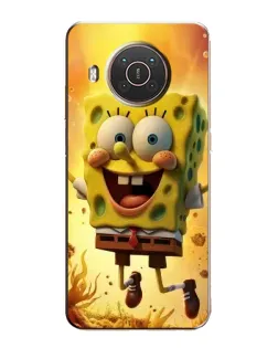 Чехол для Nokia X20 с картинкой «Губка Боб прыгает»