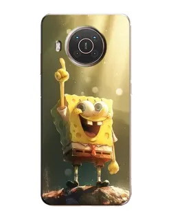 Чехол для Nokia X20 с картинкой «Сияющий Спанч Боб»