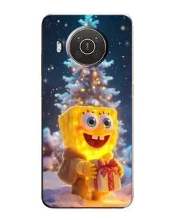 Чехол для Nokia X20 с картинкой «Рождественский Спанч Боб»