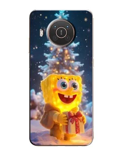 Чехол для Nokia X20 с картинкой «Рождественский Спанч Боб»