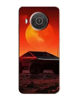 Чехол для Nokia X20 с картинкой «Cybertruck на Марсе»