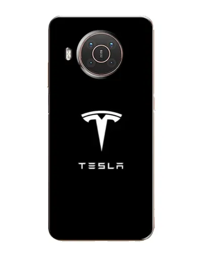 Чехол для Nokia X20 с картинкой «Tesla White Logo»
