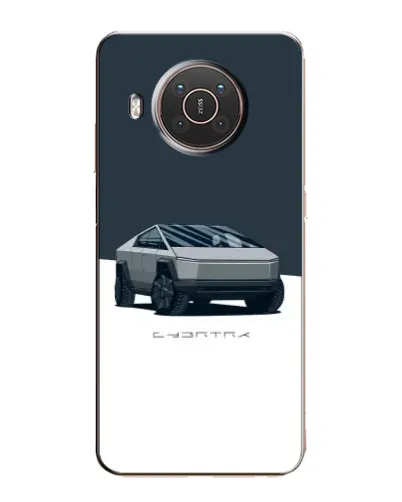 Чехол для Nokia X20 с картинкой «Серебристый Cybertruck Tesla»