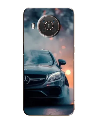 Чехол для Nokia X20 с картинкой «Mercedes — ночной город»