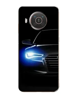 Чехол для Nokia X20 с картинкой «Неоновый взгляд Audi»
