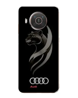 Чехол для Nokia X20 с картинкой «Графика — пантера и Audi»