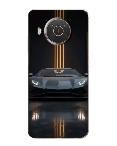 Чехол для Nokia X20 с картинкой «Lamborghini золотые линии»