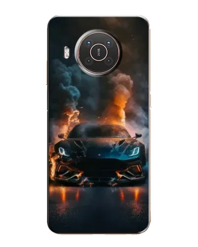 Чехол для Nokia X20 с картинкой «Lamborghini дымная эстетика»