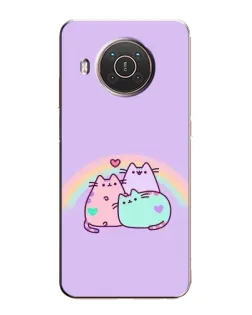 Чехол для Nokia X20 с картинкой «Радужные Пушины»