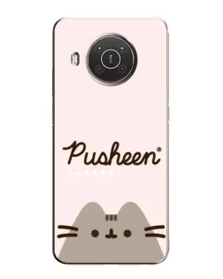 Чехол для Nokia X20 с картинкой «Pusheen логотип»
