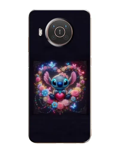 Чехол для Nokia X20 с картинкой «Stitch в цветах» Чехол для Nokia X20 с картинкой «Stitch в цветах»
