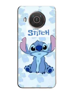 Чехол для Nokia X20 с картинкой «Stitch среди цветов»