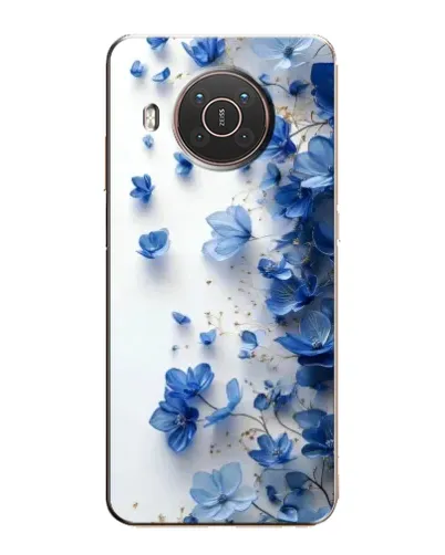 Чехол для Nokia X20 с картинкой «Голубой цветочный каскад»