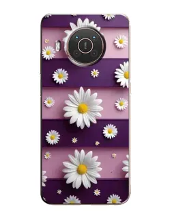 Чехол для Nokia X20 с картинкой «Ромашки на фиолетовом» Чехол для Nokia X20 с картинкой «Ромашки на фиолетовом»