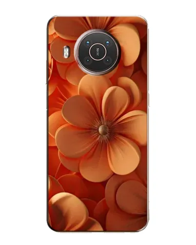 Чехол для Nokia X20 с картинкой «Оранжевый макро цветок»