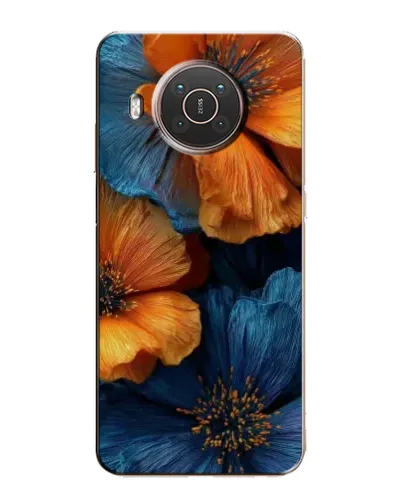 Чехол для Nokia X20 с картинкой «Яркая сине-оранжевая флора» Чехол для Nokia X20 с картинкой «Яркая сине-оранжевая флора»