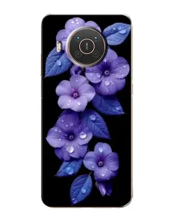 Чехол для Nokia X20 с картинкой «Фиолетовые цветы с росою» Чехол для Nokia X20 с картинкой «Фиолетовые цветы с росою»