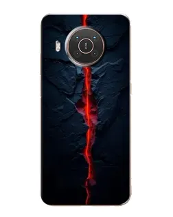 Чехол для Nokia X20 с картинкой «Kрасная лавовая трещина»