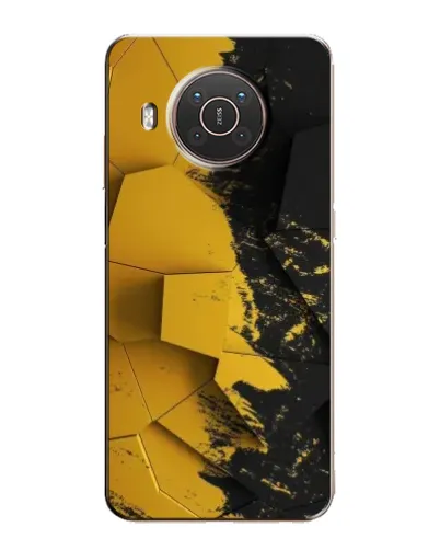 Чехол для Nokia X20 с картинкой «Золотые осколки геометрии»