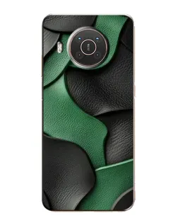 Чехол для Nokia X20 с картинкой «Зеленые кожаные волны»