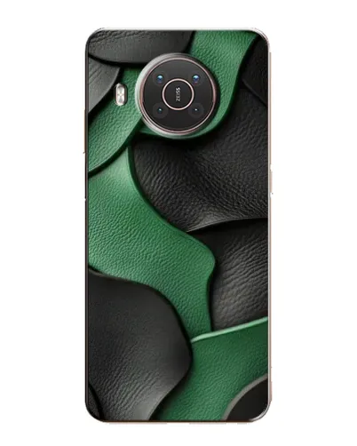 Чехол для Nokia X20 с картинкой «Зеленые кожаные волны»