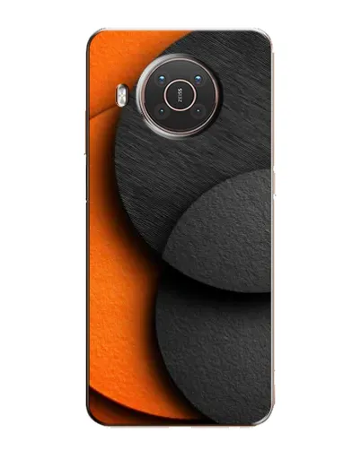 Чехол для Nokia X20 с картинкой «Геометрия оранжевых кругов»