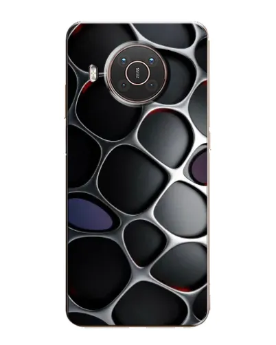 Чехол для Nokia X20 с картинкой «Объемная темная решетка»