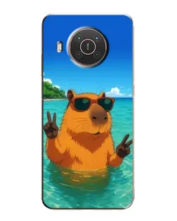 Чехол для Nokia X20 с картинкой «Морская капибара»