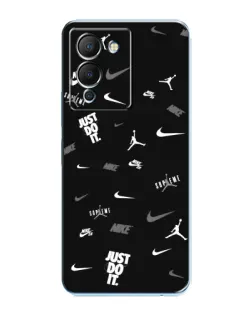 Чехол для Infinix Note 12 (G96) с картинкой «Nike Black Pattern»