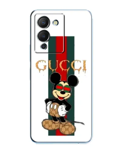 Чехол для Infinix Note 12 (G96) с картинкой «Микки Маус Gucci — полосы»
