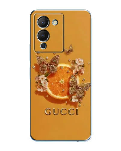 Чохол для Infinix Note 12 (G96) з картинкою «Gucci — золоті метелики» Чохол для Infinix Note 12 (G96) з картинкою «Gucci — золоті метелики»
