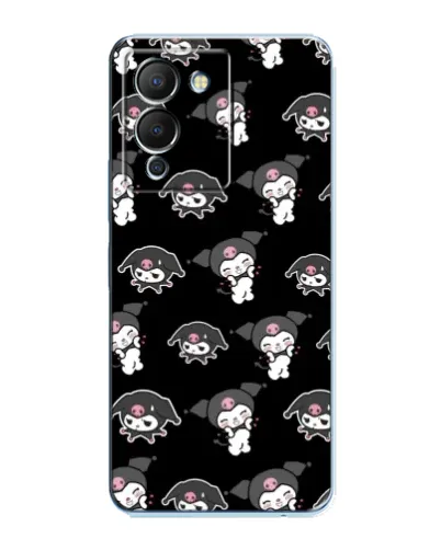 Чехол для Infinix Note 12 (G96) с картинкой «Черный паттерн Kuromi»